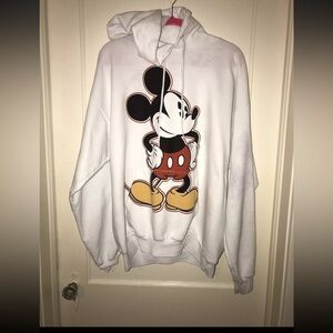 Disney Parks XL Mickey Mouse White Hoodie Sweatshirt Unisex Adult